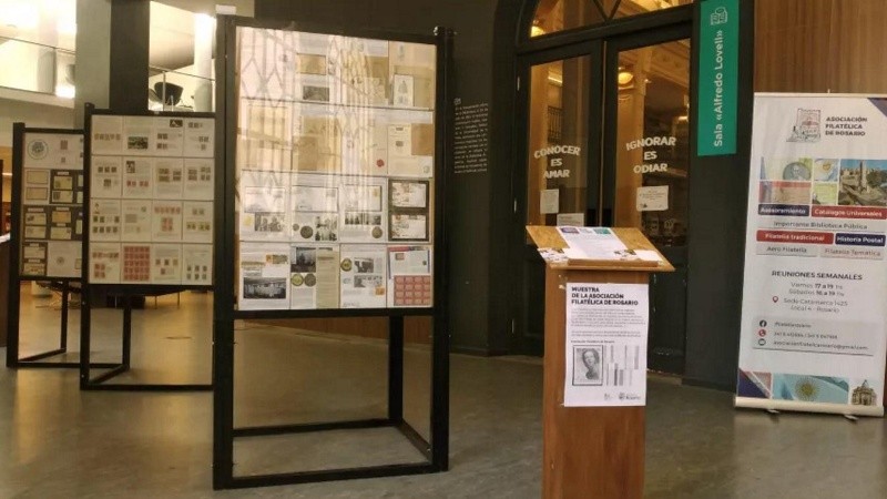 El hall central del la Biblioteca Argentina.