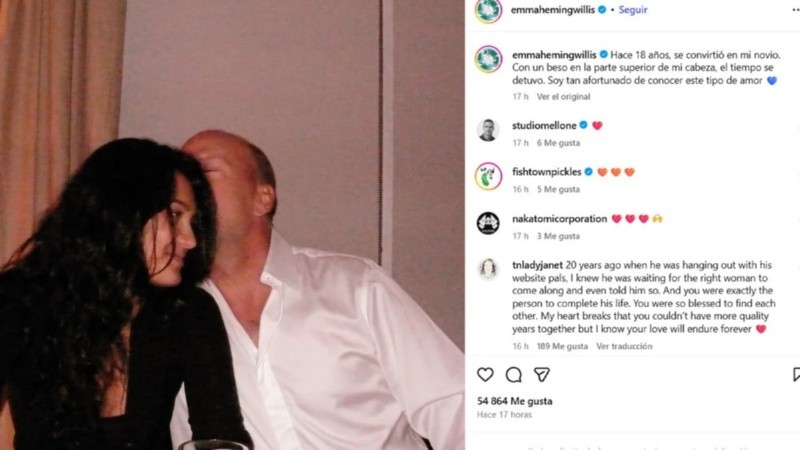 &nbsp;La publicación de la modelo en un nuevo aniversario junto al actor.