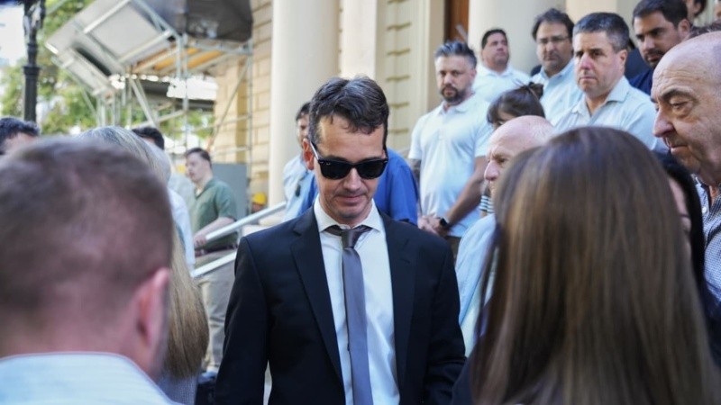 Manuel Usandizaga, hijo del Vasco, en la despedida a su padre