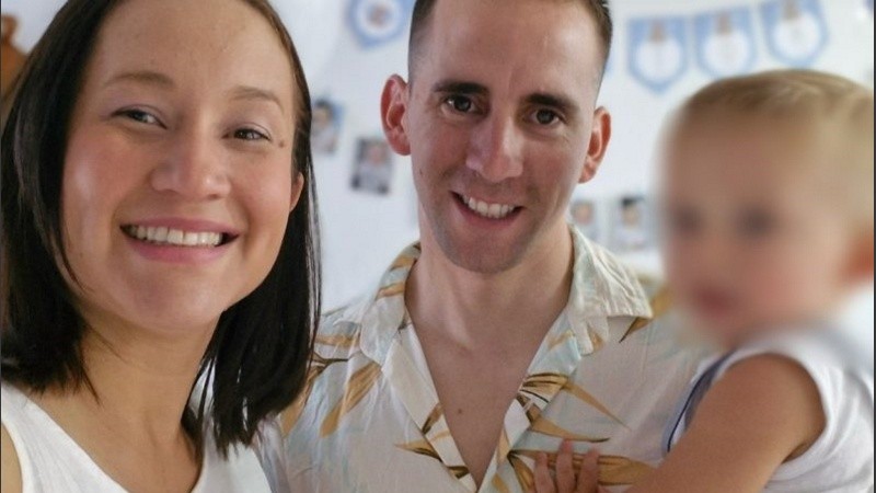 María, Nahuel y Víctor Gallo antes de la detención.