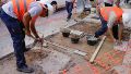 Foto de archivo de la reparación de calles en Rosario en 2025.