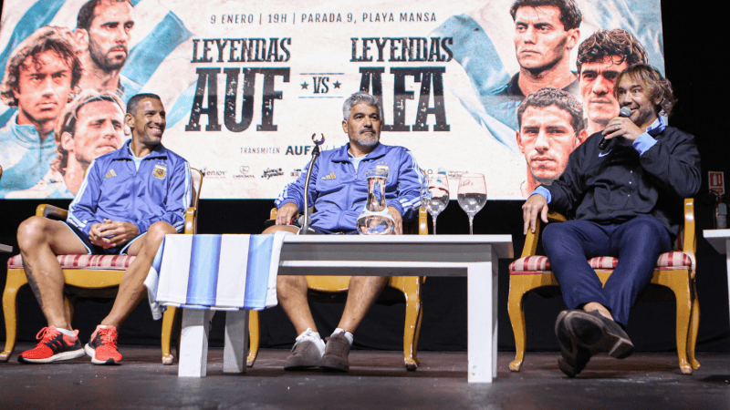 Maxi,el Burrito y Lugano en la presentación de este jueves.