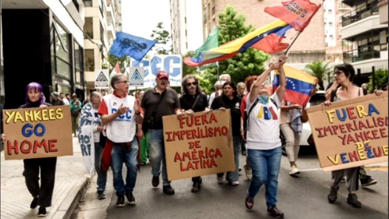 Imagen de la marcha contra la injerencia estadounidense en Venezuela.