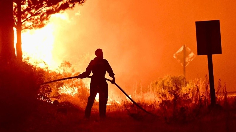 Brigadistas trabajando en el lugar.