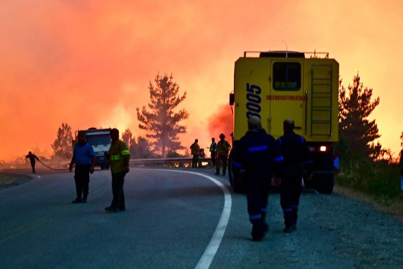 Brigadistas trabajando en uno de los sectores más complicados.