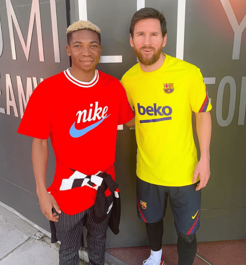 &nbsp;La foto que subió con Messi. 