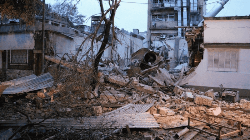 Escombros tras la explosión del laboratorio Apolo en 2016.
