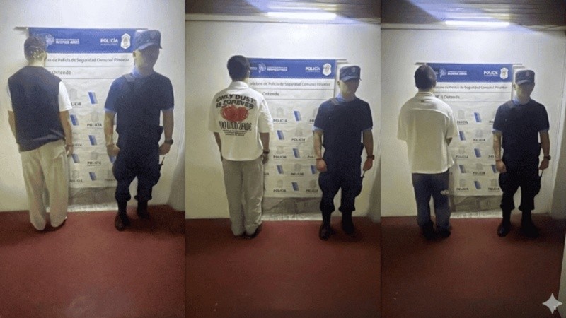 Los tres detenidos, ya liberados por orden del fiscal.