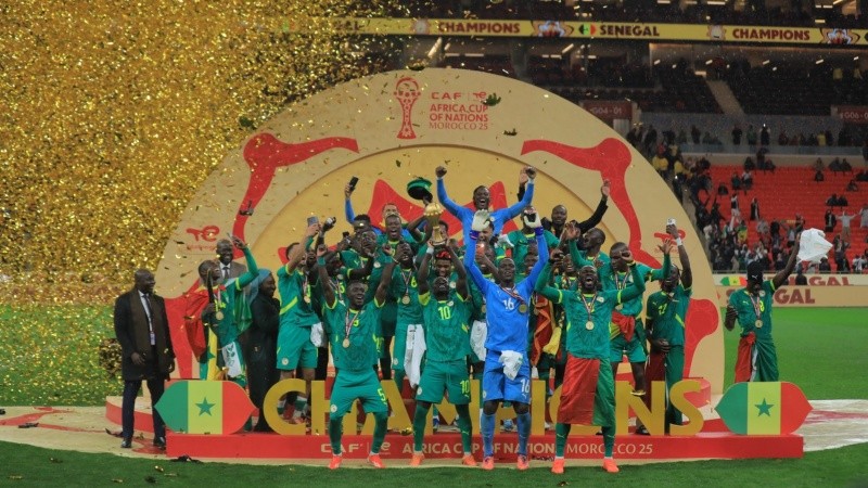Los senegaleses celebraron en Rabat.