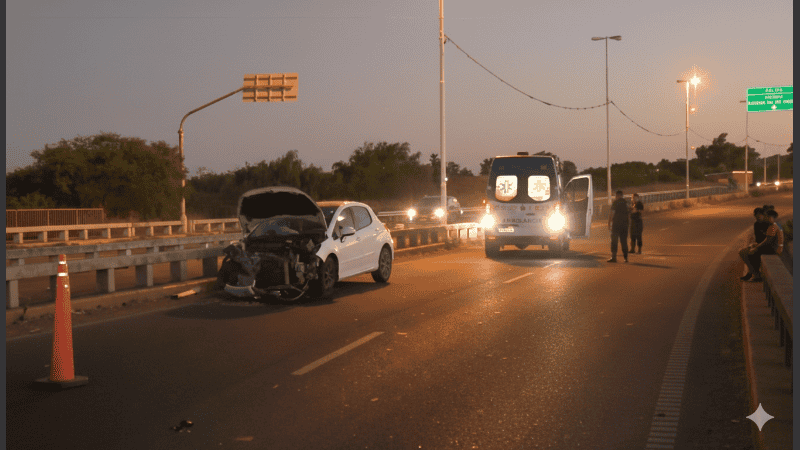 El tránsito mano al sur quedó transitoriamente interrumpido a la altura de Avenida del Rosario.
