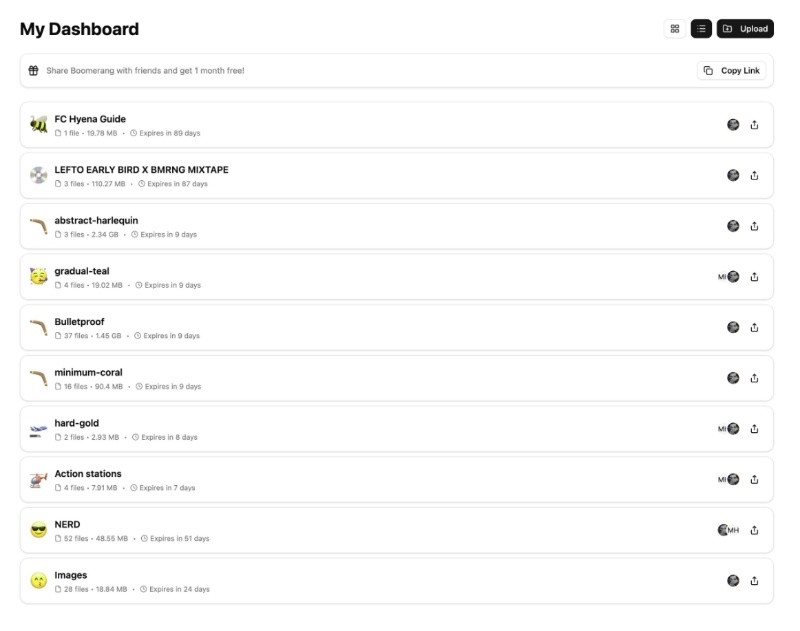 &nbsp;Boomerang ofrece una versión sin registro y otra con suscripción para obtener más almacenamiento y funciones.