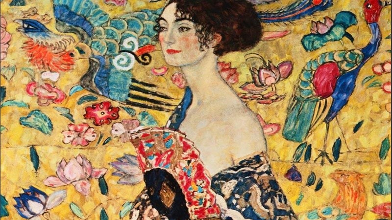 Mujer con abanico de Gustav Klimt.
