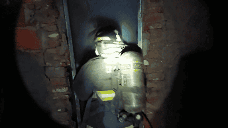 Zapadores trabajando en el lugar.