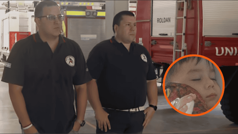 “Gracias a los bomberos hoy Mateo está vivo”.