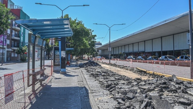 La dárseba de la Terminal, en reparación.