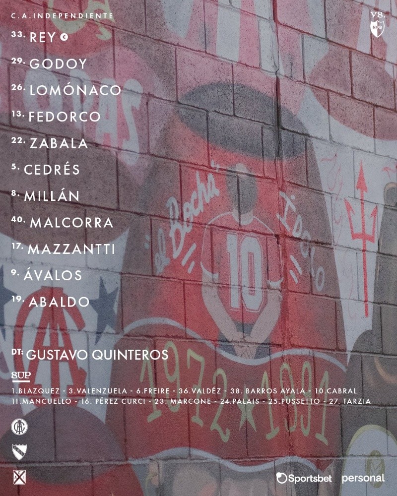 La formación del Rojo.