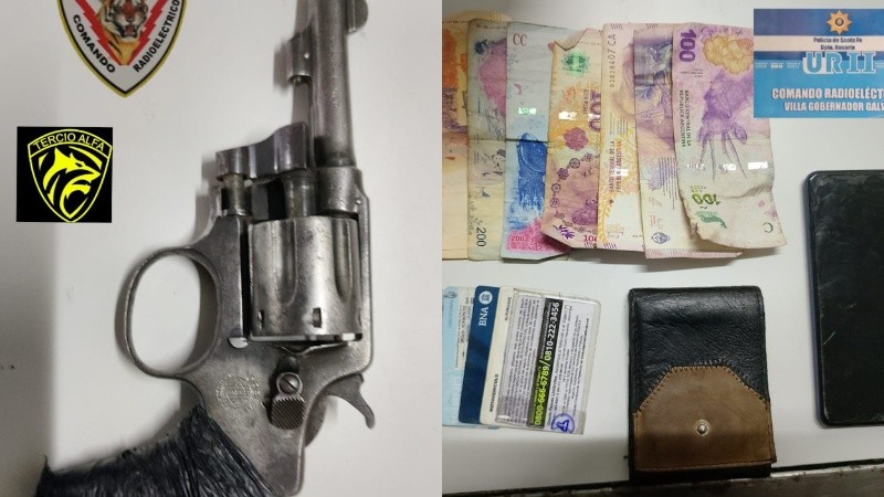 Los elementos secuestrados a los delincuentes.