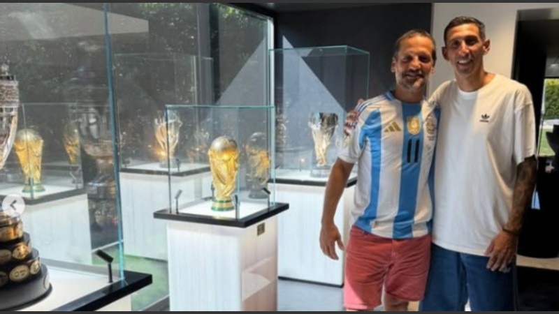 El actor pasó la tarde en la casa del futbolista