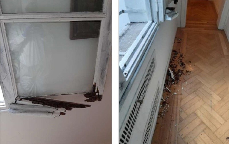 Emmily rompió el marco de la ventana y se defenestró.