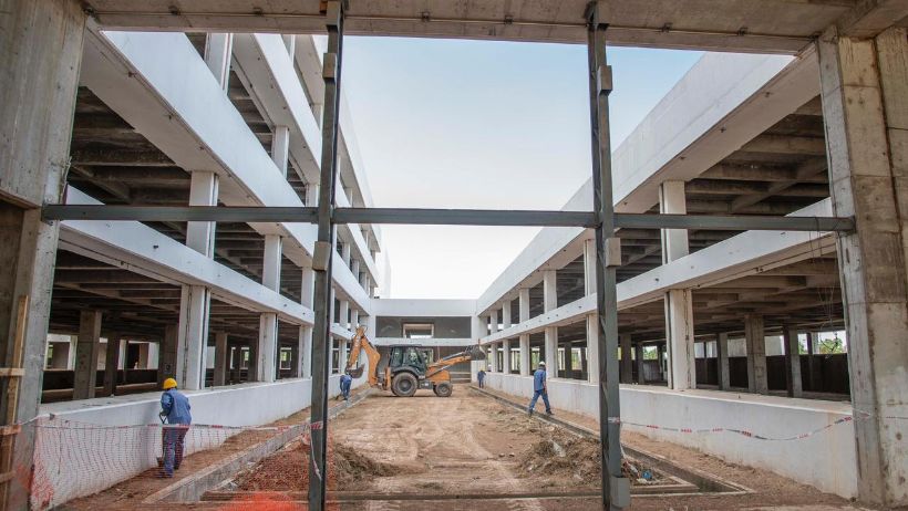 Este miércoles, reiniciaron las obras del Hospital Regional Sur de Rosario