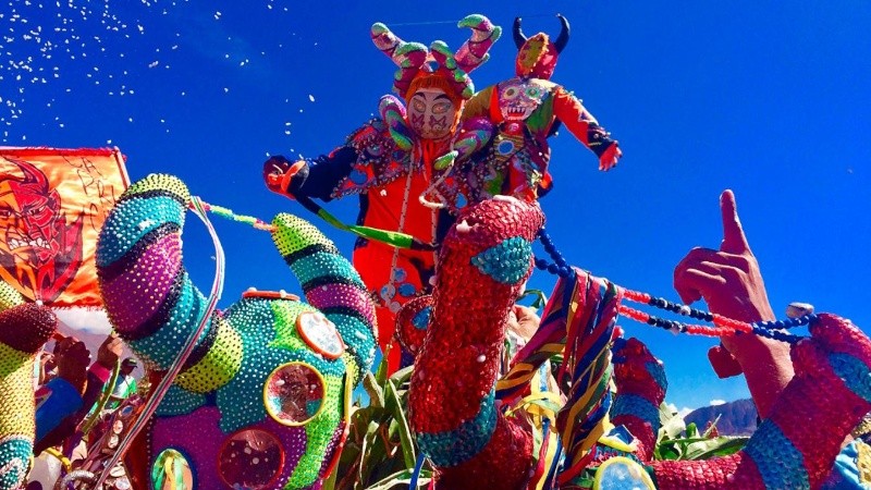 Una postal de la celebración del Carnaval en Tilcara, Jujuy