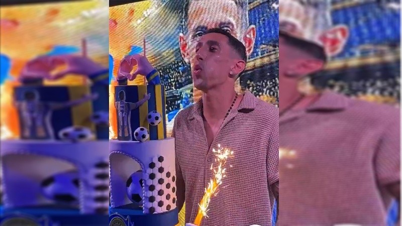 Ángel Di María se sacó las ganas de festejar su cumpleaños como corresponde.