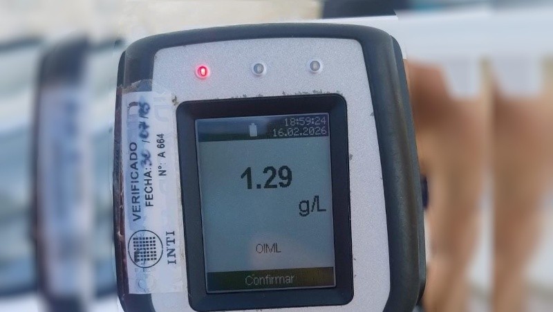 Los controles con resultado positivo este fin de semana largo se dieron este lunes, con un caso de 1,29 de alcohol en sangre, y otro el pasado sábado, con 0,90.