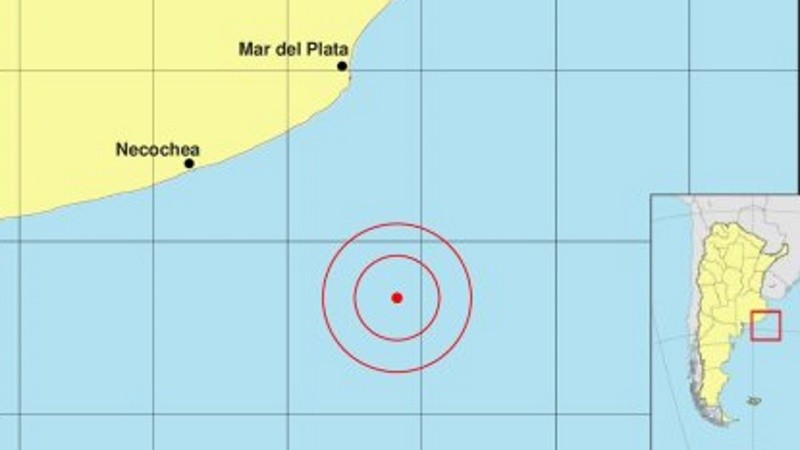 El epicentro del sismo fue ubicado en el Mar Argentino.