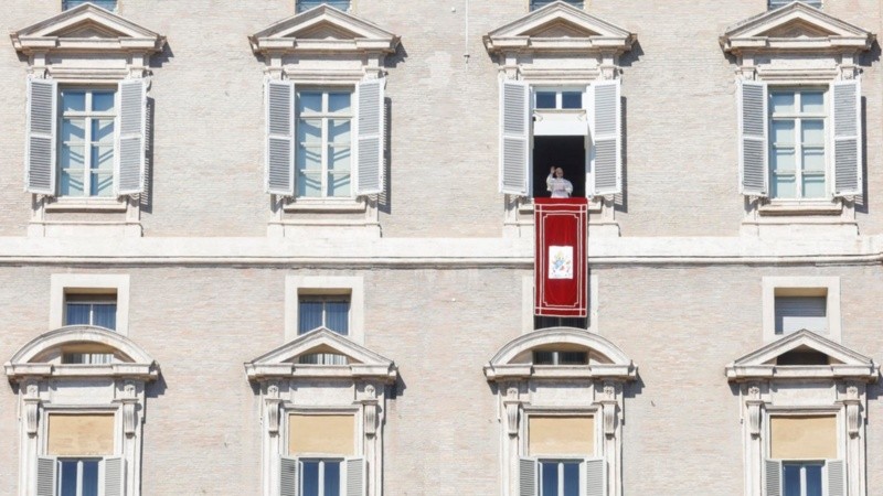 El Papa este domingo durante el rezo del Ángelus.