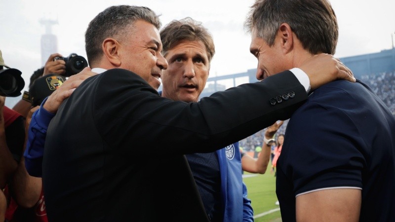 Se reencontraron los técnicos del River-Boca en Madrid por la final de la Libertadores. (Fotobaires)