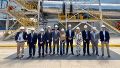La comitiva en la inauguración de la planta de Dreyfus en Timbúes