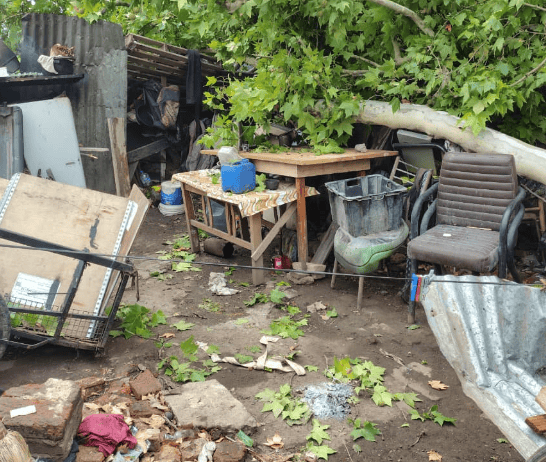 Los daños sobre la vivienda fueron totales.