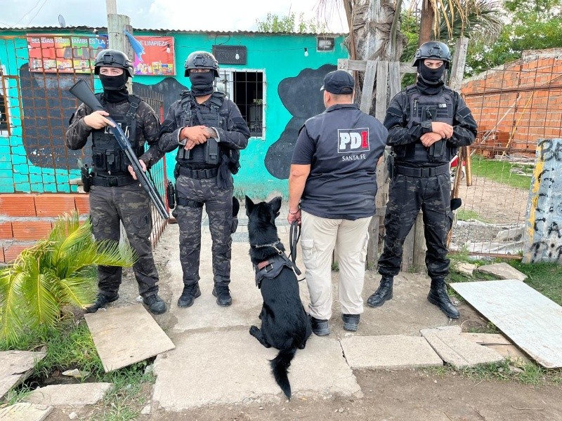 Una de las propiedades allanadas este viernes.