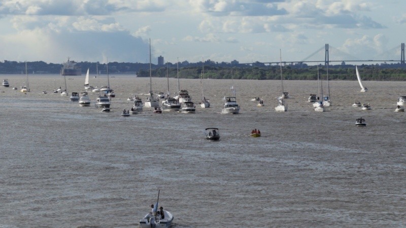 La caravana náutica de este sábado en Rosario.