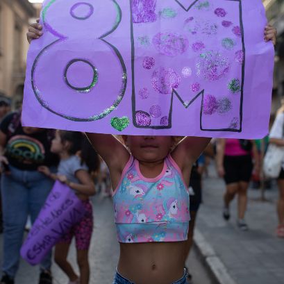 Imagen de archivo de una movilización por el 8 de marzo en Rosario.