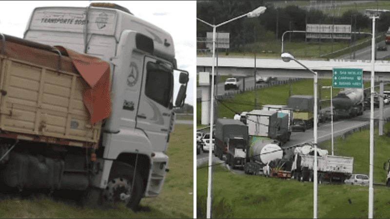 El conductor del camión se encuentra en buen estado de salud y no sufrió heridas de gravedad.