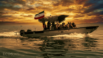 Lanchas de Iran controlan el estrecho de Ormuz