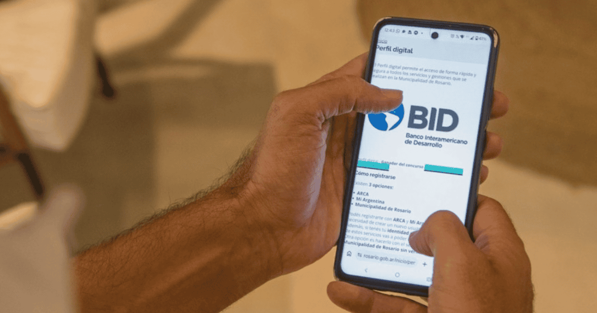 Pantalla con el perfil digital de la Municipalidad de Rosario