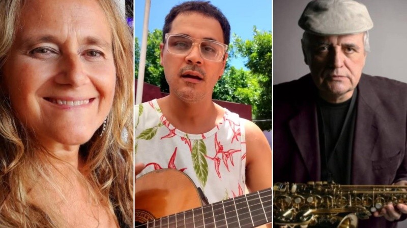 Mirna Manassero, Juani Favre y Rubén Chivo González.