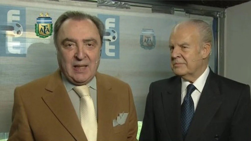 Araujo junto a Julio Ricardo durante la época de Fútbol para Todos.