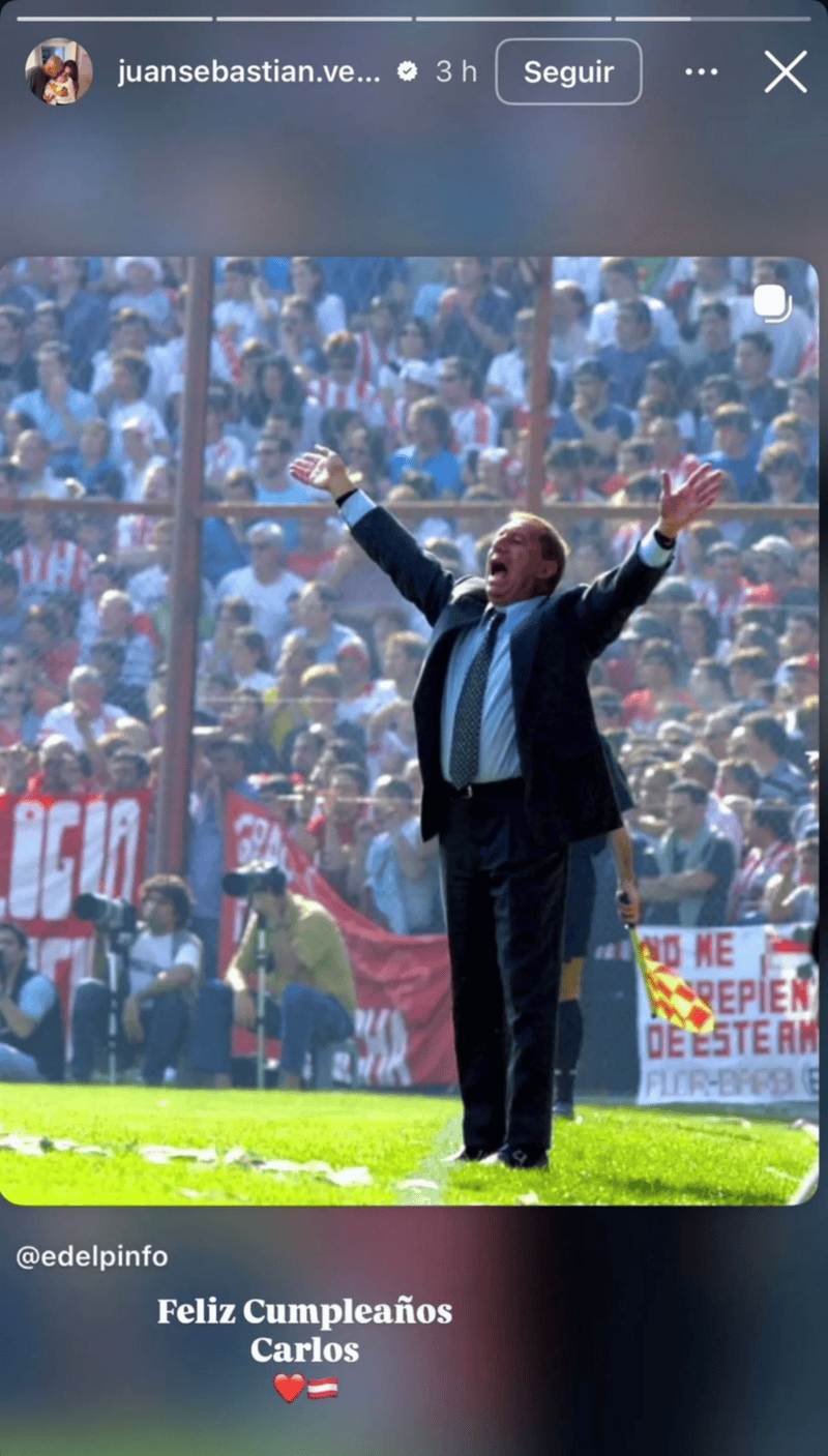 &nbsp;El posteo de Verón. 