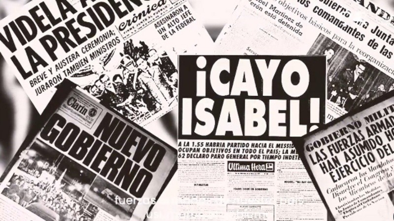 &nbsp;Recreación histórica del 24 de marzo de 1976 a través de las portadas de los diarios de la época (Ig cegurruchaga).