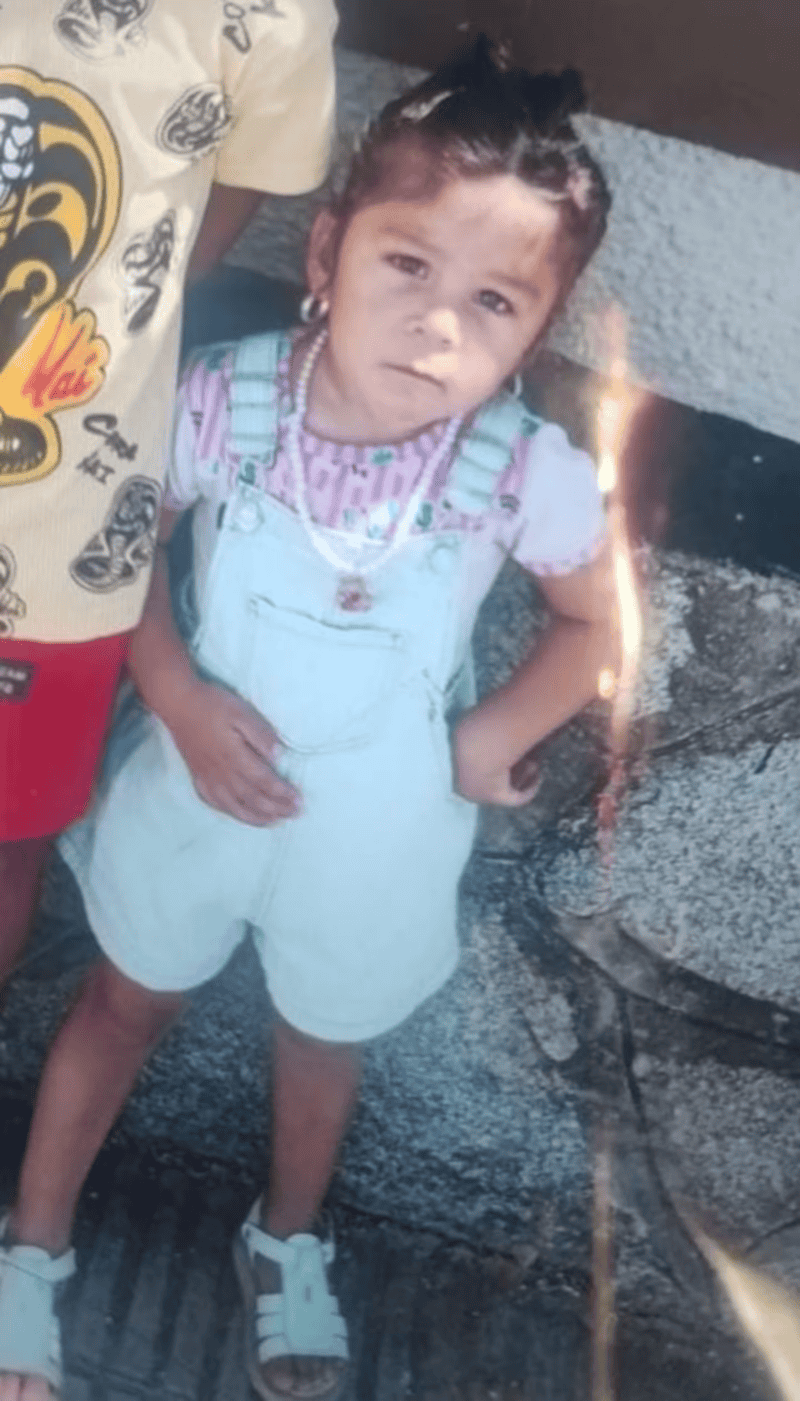 Según los datos difundidos, Esmeralda tiene 2 años y 8 meses, mide 60 cm de altura, tiene ojos marrones y tez trigueña. (Foto: TN)&nbsp;