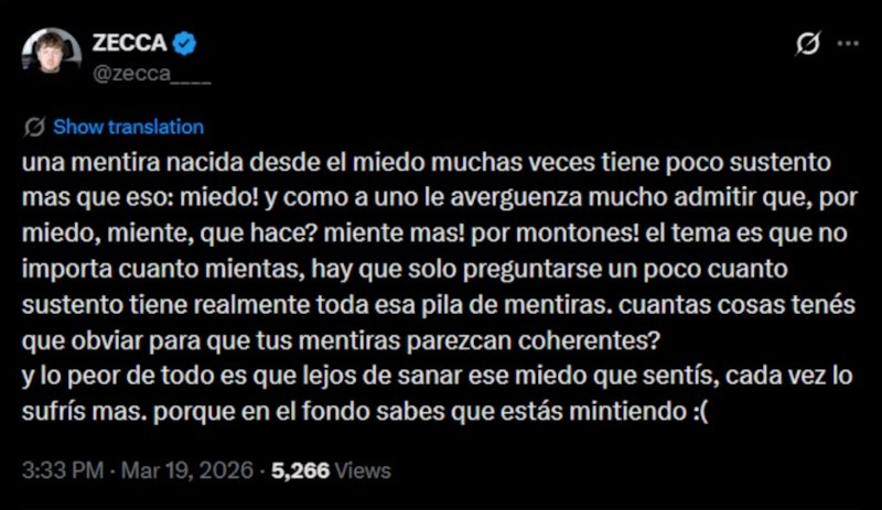 De manera enigmática, el productor de Mernes hizo mención al conflicto que la tiene de protagonista (X).&nbsp;