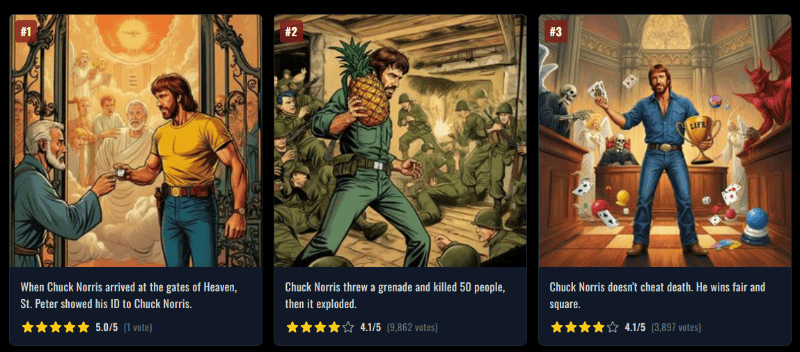 Captura de la web:&nbsp;Chuck Norris Facts