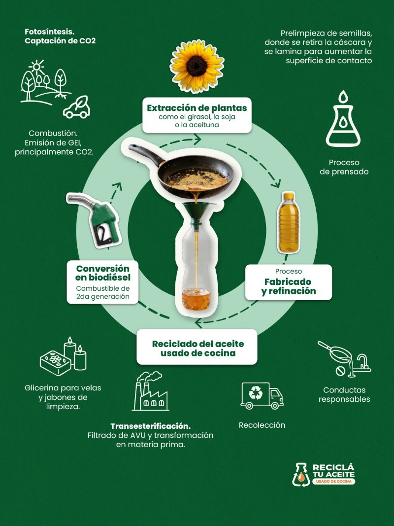 El ciclo del reciclado del aceite vegetal (Facebook)&nbsp;