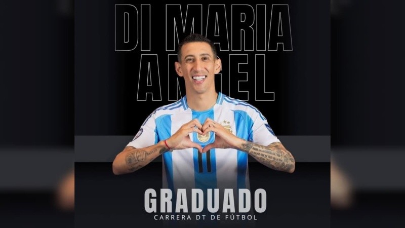 Di María se graduó como técnico en la escuela de Rosario.
