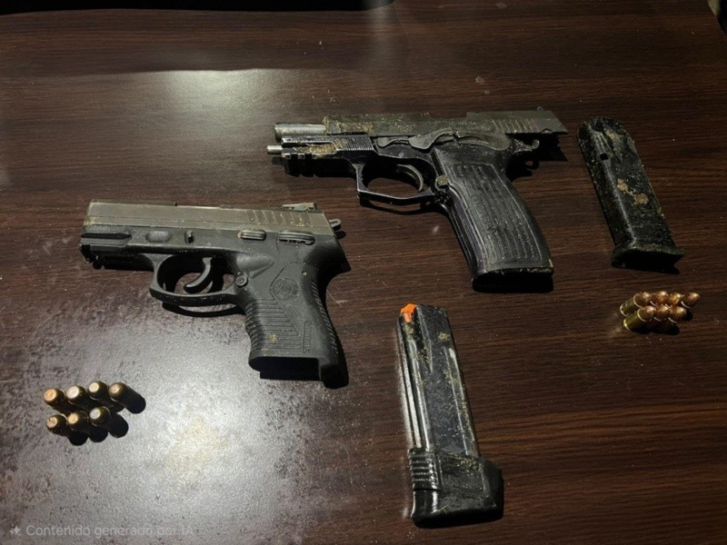 Las armas secuestradas.