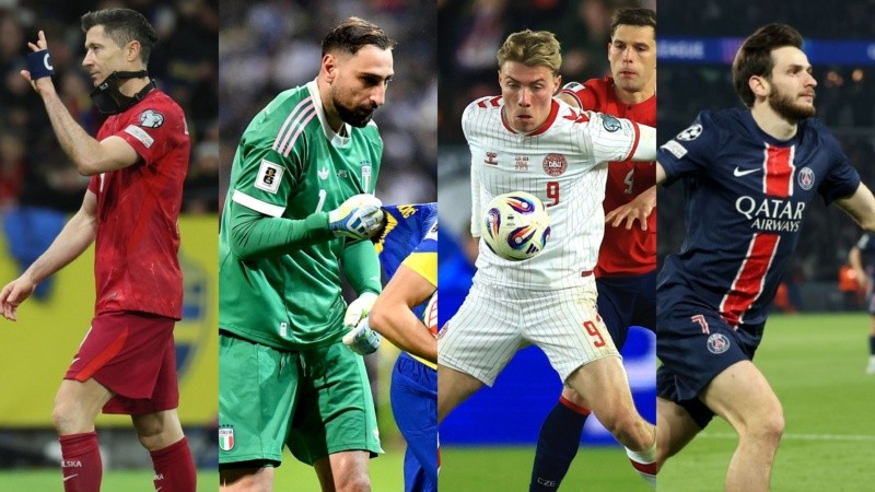 Robert Lewandowski, Gianluigi Donnarumma, Rasmus Hojlund y Khvicha Kvaratskhelia son algunos de los grandes ausentes del Mundial.