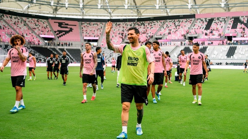Lionel Messi en el nuevo estadio del Inter Miami.